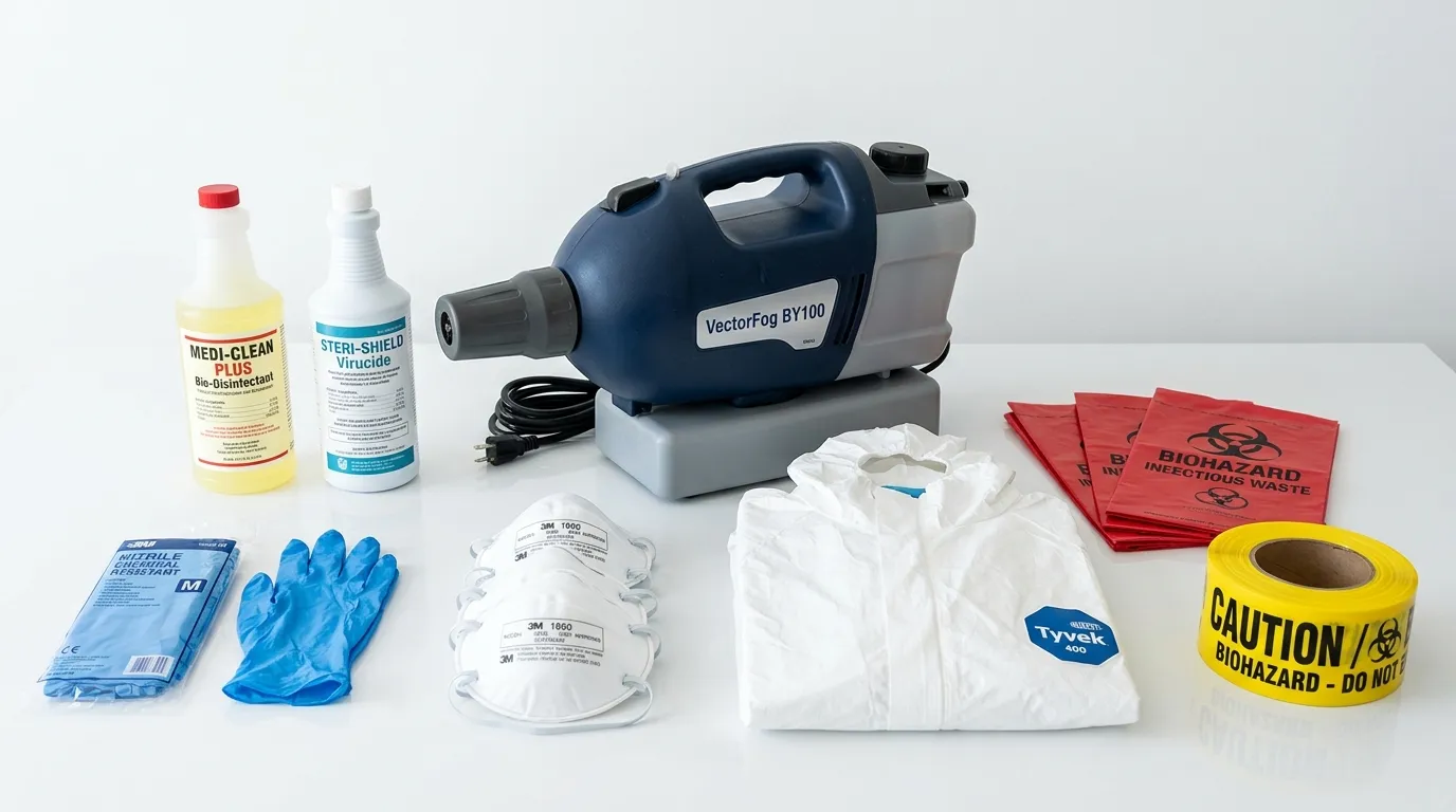 Professional biohazard remediation crew working in Massapequa